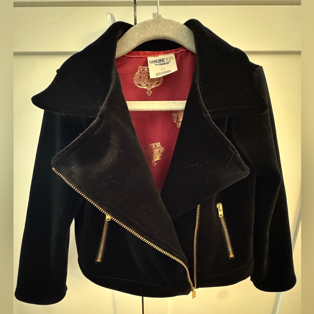 OshKosh B'gosh Black velvet Jacket with Gold Accents